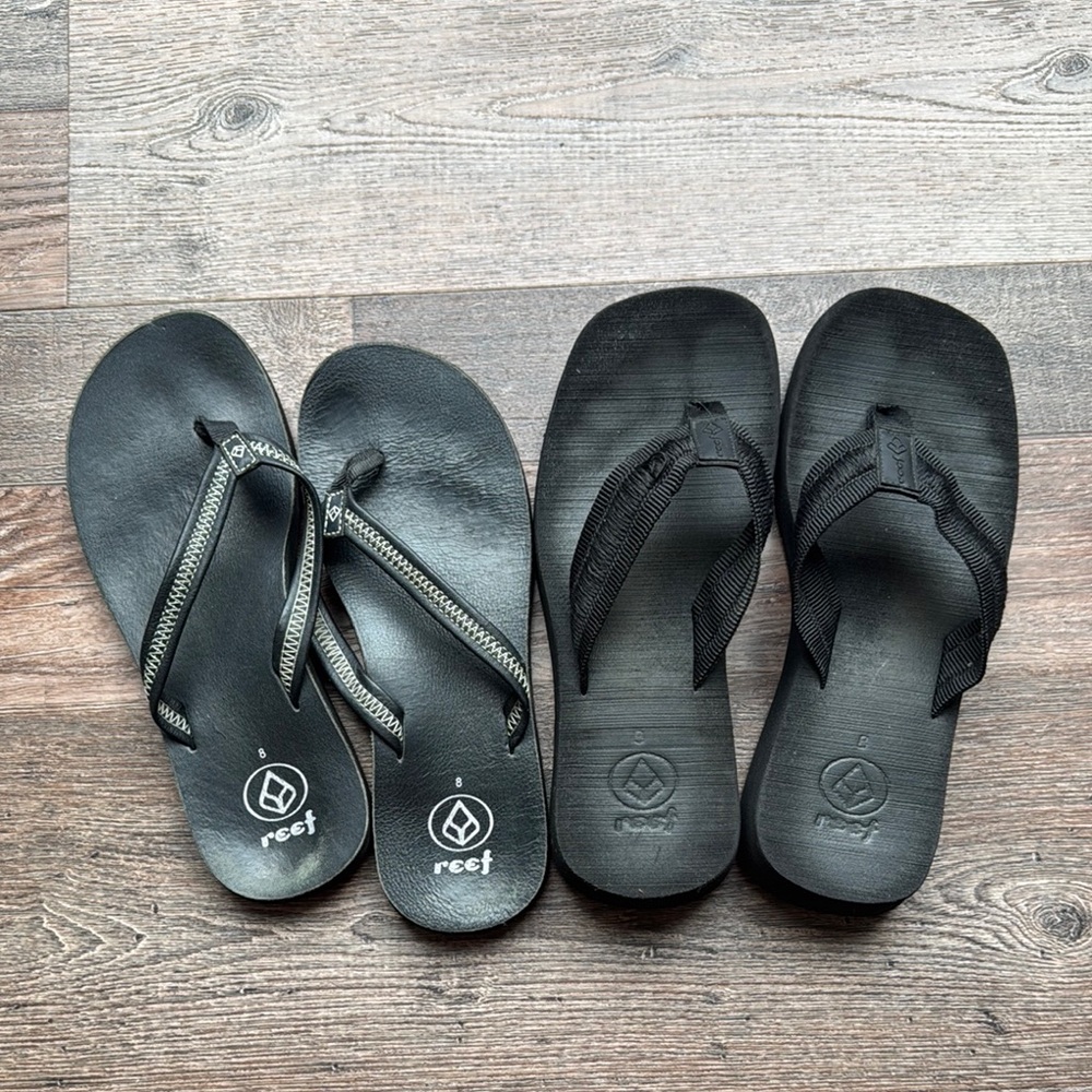 2 PACK Reef Flip Flops Trio - Black